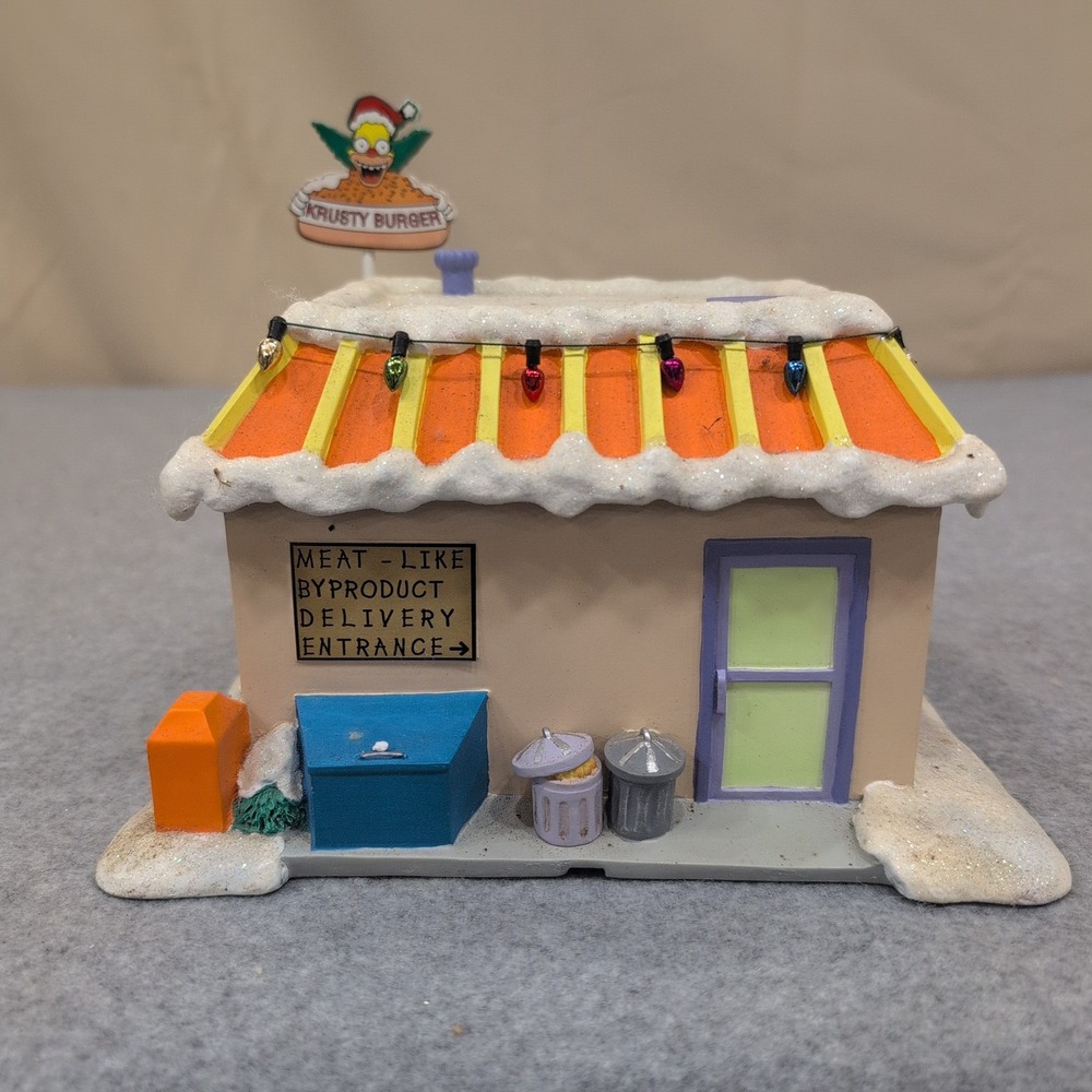 Hawthorne Village The Simpsons Christmas Village Krusty Burger Lighted Sculpture - Picture 4 of 9